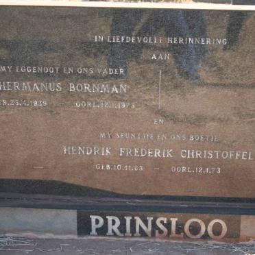 PRINSLOO Hermanus Bornman 1939-1973 :: PRINSLOO Hendrik Frederik Christoffel 1963-1973