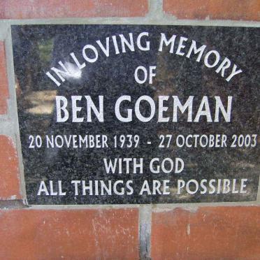 GOEMAN Ben 1939-2003