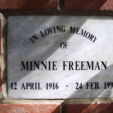 FREEMAN Minnie 1916-1996