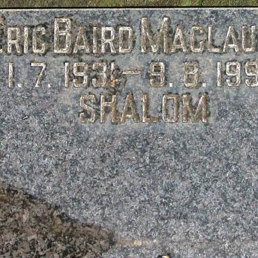 MACLAURIN Eric Baird 1931-1995