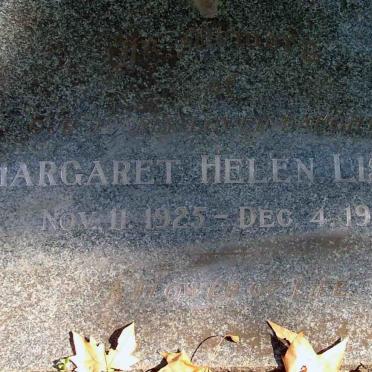 LISTER Margaret Helen 1925-1947