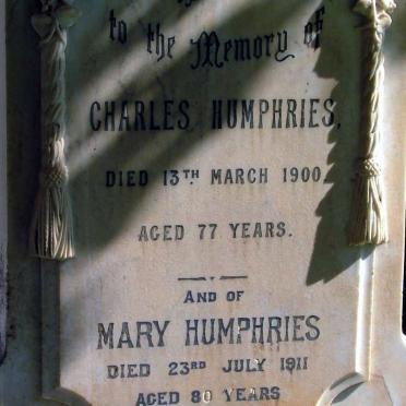 HUMPHRIES Charles 1833-1900 &amp; Mary 1831-1911