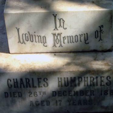 HUMPHRIES Charles 1865-1882