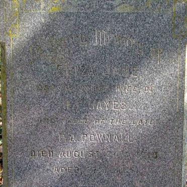 HAYES Harry Frank 1861-1949 &amp;  Eliza Jane -1916