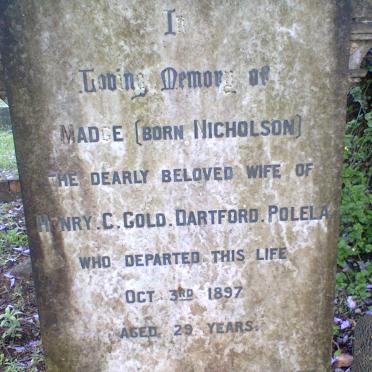 GOLD Madge nee NICHOLSON -1897