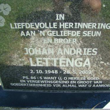 LETTENGA Johan Andries 1948-2002