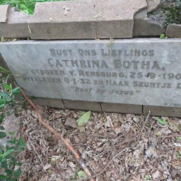 BOTHA Cathrina nee V. RENSBURG 1909-1932 :: BOTHA Davie