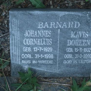 BARNARD Johannes Cornelius 1929-1998 &amp; Mavis Doreen 1932-2000