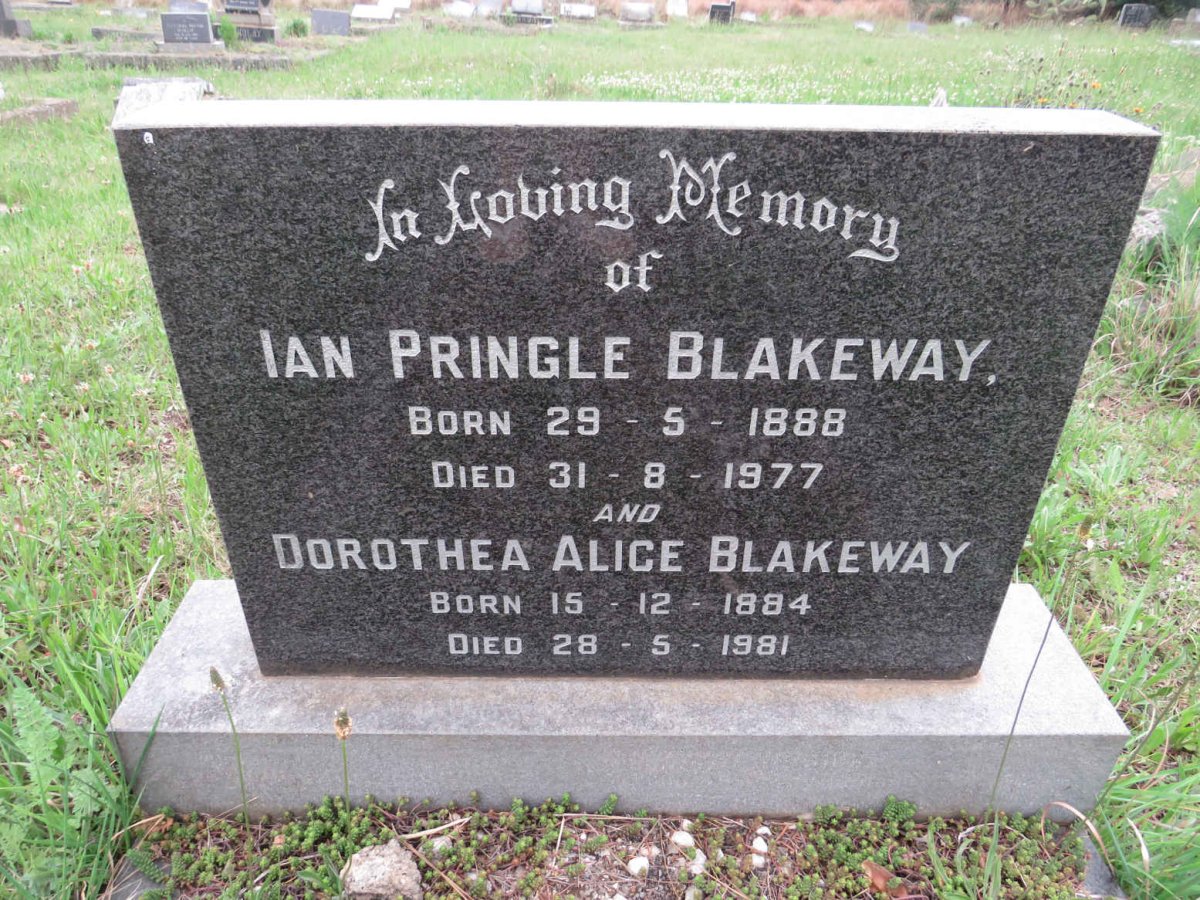 BLAKEWAY Ian Pringle 1888-1977 &amp; Dorothea Alice 1884-1981