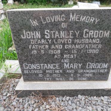 GROOM John Stanley 1908-1980 &amp; Constance Mary 1913-1986