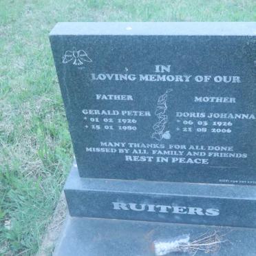 RUITERS Gerald Peter 1926-1980 &amp; Doris Johanna 1926-2006