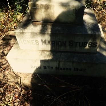 STUBBS Agnes Marion 1885-1947