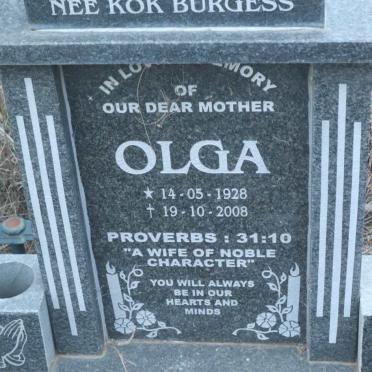 SAMUELS Olga nee KOK BURGESS 1928-2008