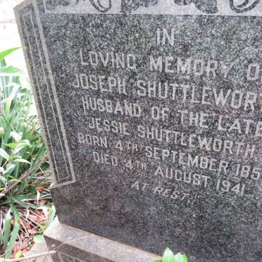 SHUTTLEWORTH Joseph 1854-1941