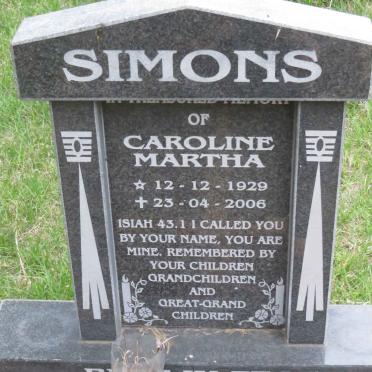 SIMONS Caroline Martha 1929-2006