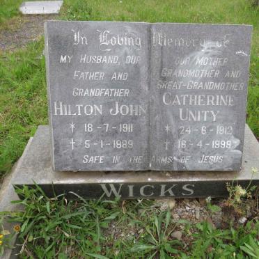 WICKS Hilton John 1911-1989 &amp; Catherine Unity 1912-1999