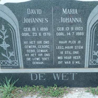 WET David Johannes, de 1898-1976 &amp; Maria Johanna 1903-1988