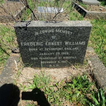 WILLIAMS Frederic Ernest 1869-1961