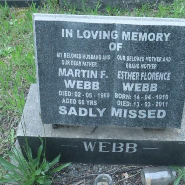 WEBB Martin F. -1968 &amp; Esther Florence 1910-2011