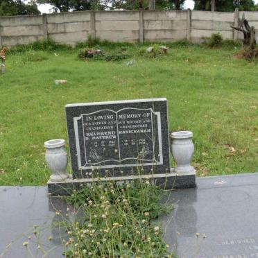 MATTHEW D. 1925-2007 &amp; Kanickaram 1932-1994