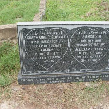 RUCNAT Charmaine P. 1954-1975 :: WILLIAMS Kansilyia 1892-1981