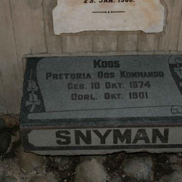SNYMAN Koos 1874-1901