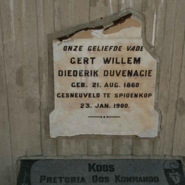 DUVENAGIE Gert Willem Diederik 1860-1900