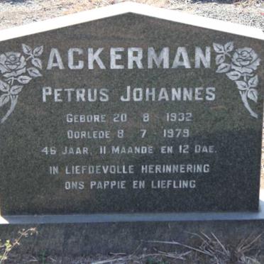 ACKERMAN Petrus Johannes 1932-1979
