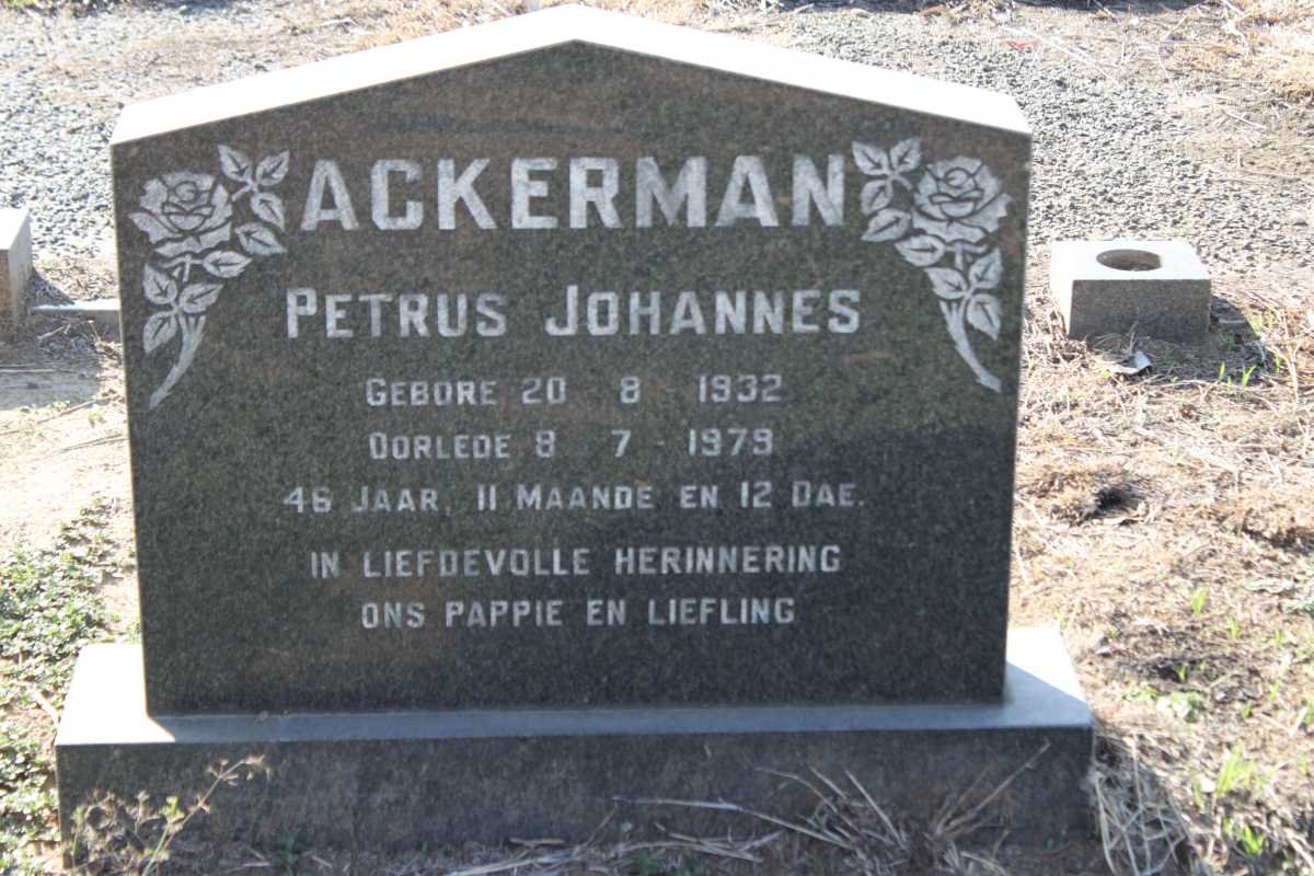 ACKERMAN Petrus Johannes 1932-1979