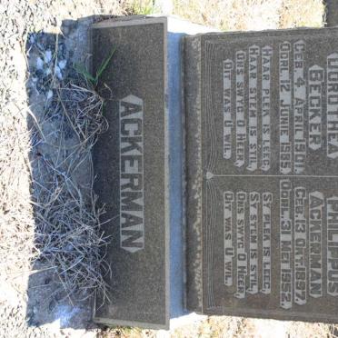 ACKERMAN Thomas Philippus 1897-1952 &amp; Anna Dorothea Becker 1901-1985