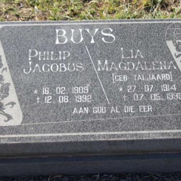 BUYS Philip Jacobus 1909-1992 &amp; Lia Magdalena TALJAARD 1914-1995