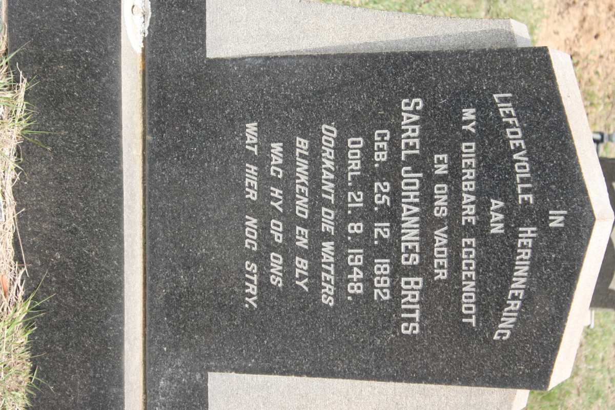 BRITS Sarel Johannes 1892-1948