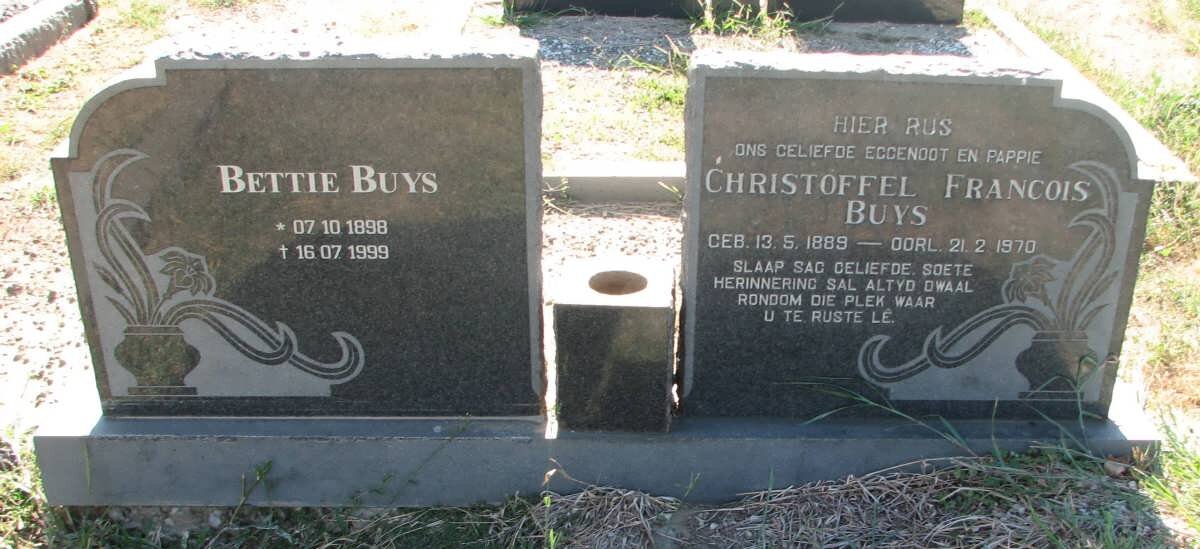 BUYS Christoffel Francois 1889-1970 & Bettie 1898-1999