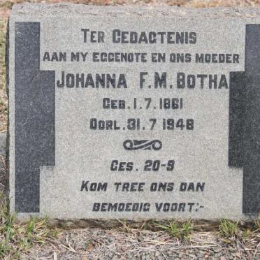 BOTHA Johanna F.M. 1861-1948