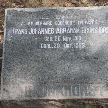 BRONKHORST Frans Johannes Abraham 1910-1933