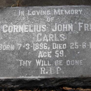 CARLS Cornelius John Fred 1896-1955