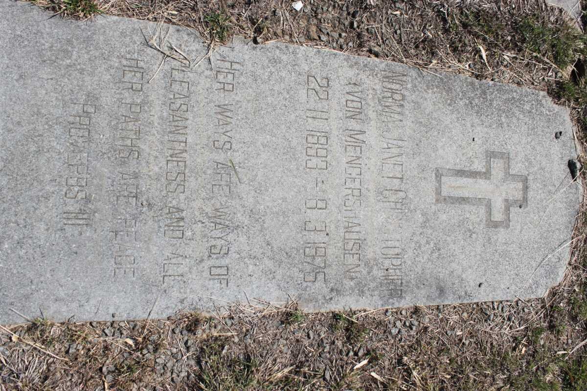 CHRISTOPHER Norma Janet nee VON MENGERSHAUSEN 1893-1975