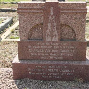 CARBUTT Charles Arthur -1943 &amp; Florence Evelyn -1968