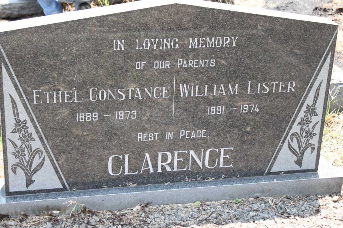 CLARENCE William Lister 1891-1974 &amp; Ethel Constance 1889-1973