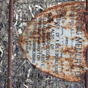 DONALDSON Leonard 1920-1920 :: DONALDSON Lionel 1924-1924 :: DONALDSON W. R. -1932