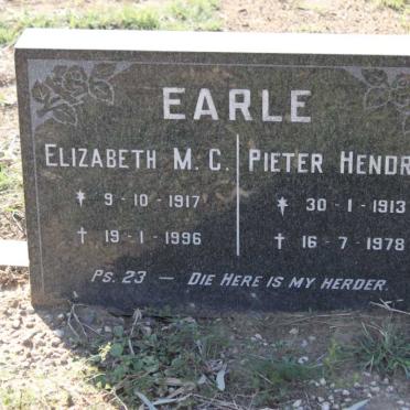EARLE Pieter Hendrik 1913-1978 &amp; Elizabeth M.C. 1917-1996