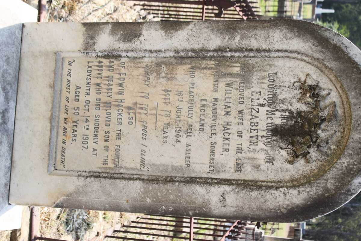 HACKER Elisabeth 1826-1904 :: HACKER Edwin 1857-1907