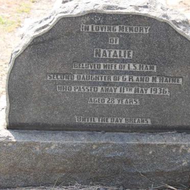 HAM Natalie nee HAIN 1908-1936
