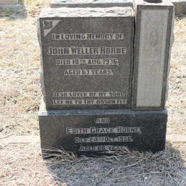 HORNE John Weller -1936 &amp; Edith Grace -1956