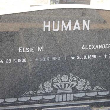 HUMAN Alexander B. 1895-1976 &amp; Elsie M. 1908-1992