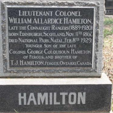 HAMILTON William Allardice 1867-1929