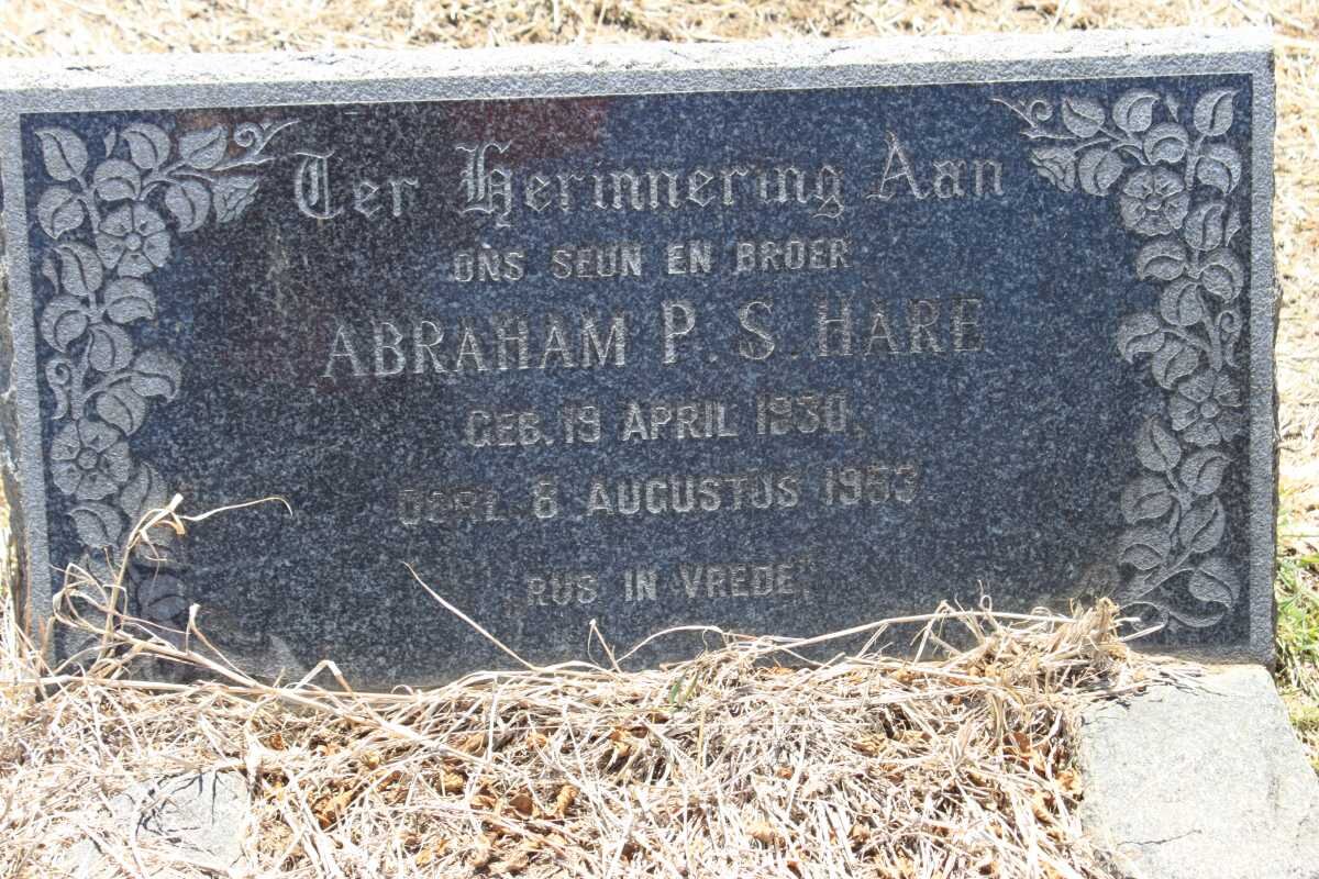 HARE Abraham P.S. 1930-1953