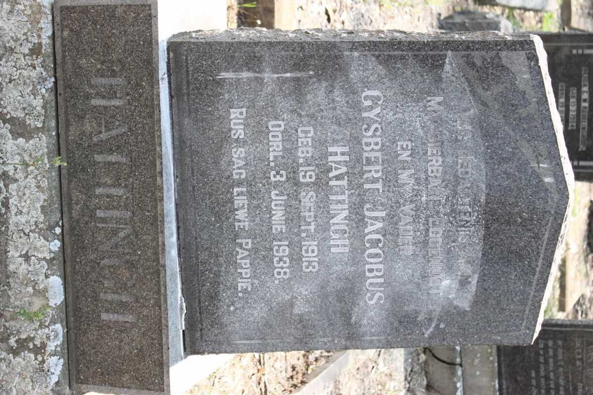 HATTINGH Gysbert Jacobus 1913-1938