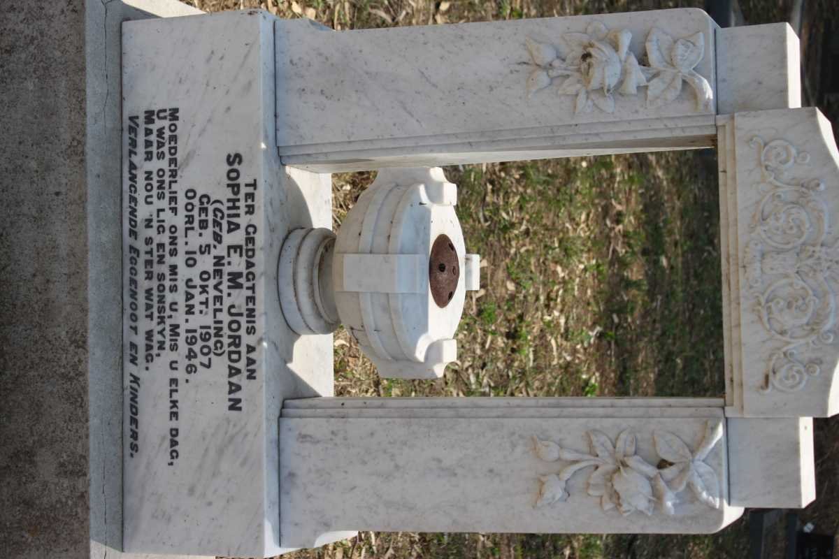 JORDAAN Sophia E.M. nee NEVELING 1907-1946