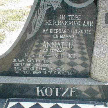 KOTZÉ Annatjie geb. VERMAAK 1942-1966